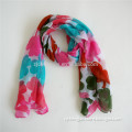 lady's infinity scarf,new trible flower printing viscose scarf shawl,muslin shawl